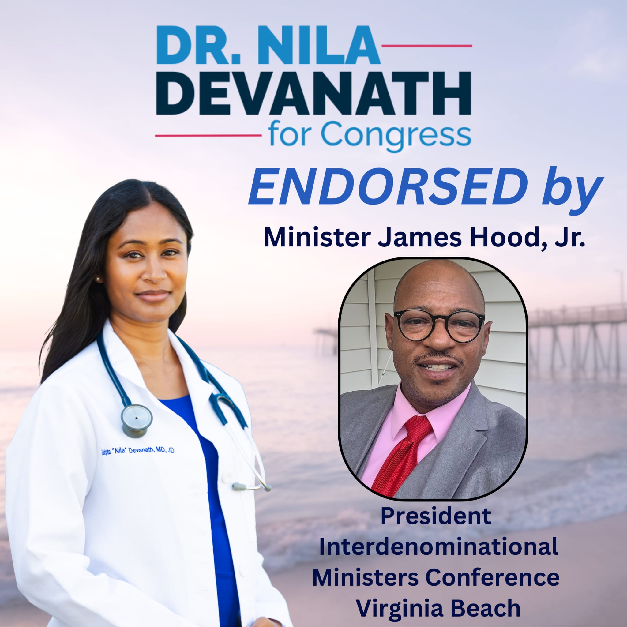 Endorsement graphic for Minister James Hood, Jr.